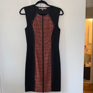 RACHEL Rachel Roy Black Dress with Red Multicolor Center Panel